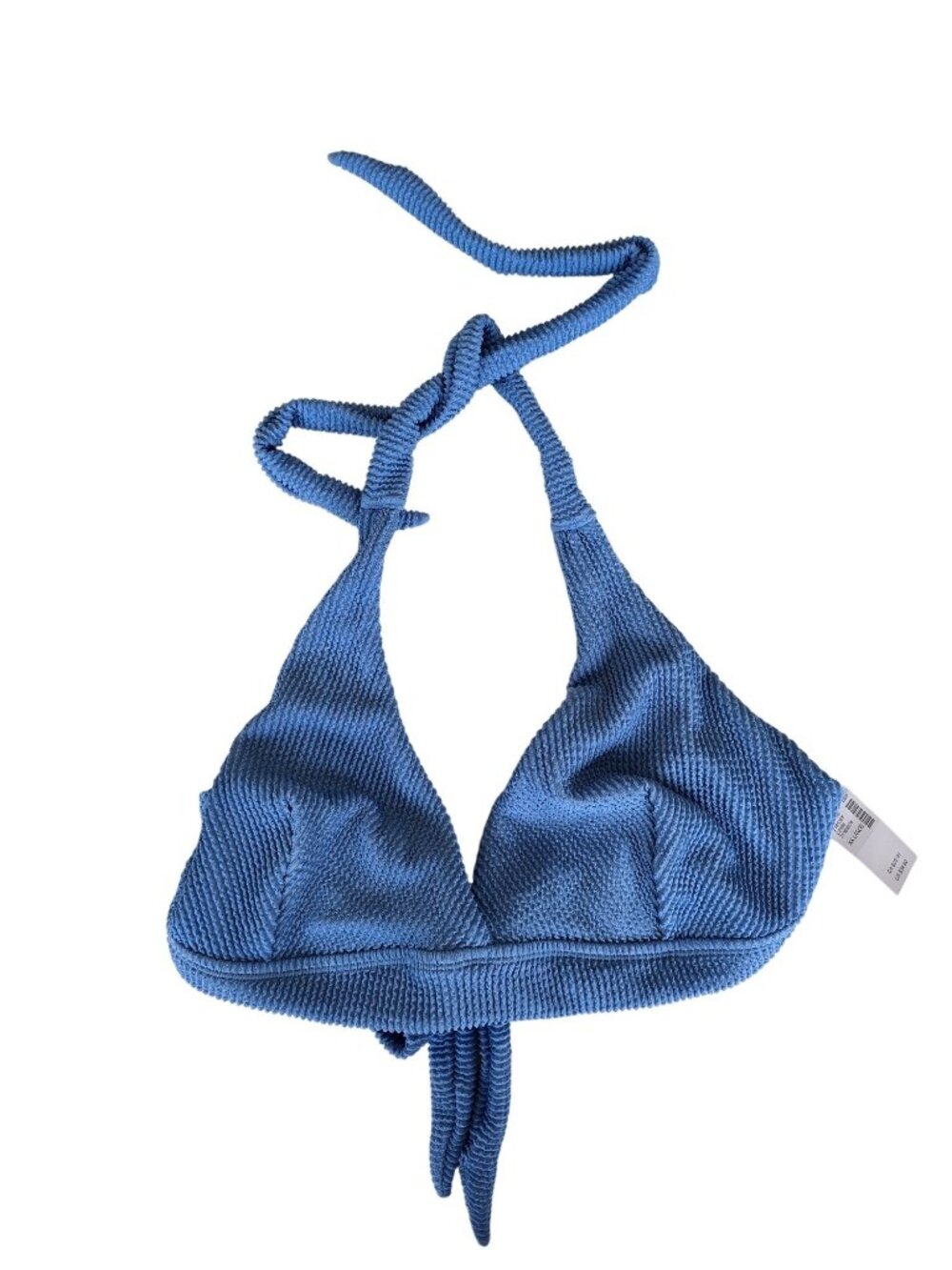 Maurices Women Swim Bikini Top Blue Size XXL Ribbed Halter Neck Adjustable Strap